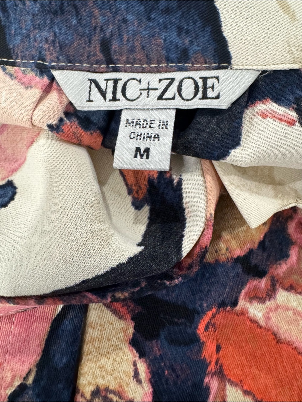 NIC + ZOE multi colored abstract poly blouse, Medium, - Picture 10 of 13